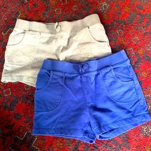 TWO PAIRS OF GIRLS COTTON SHORTS